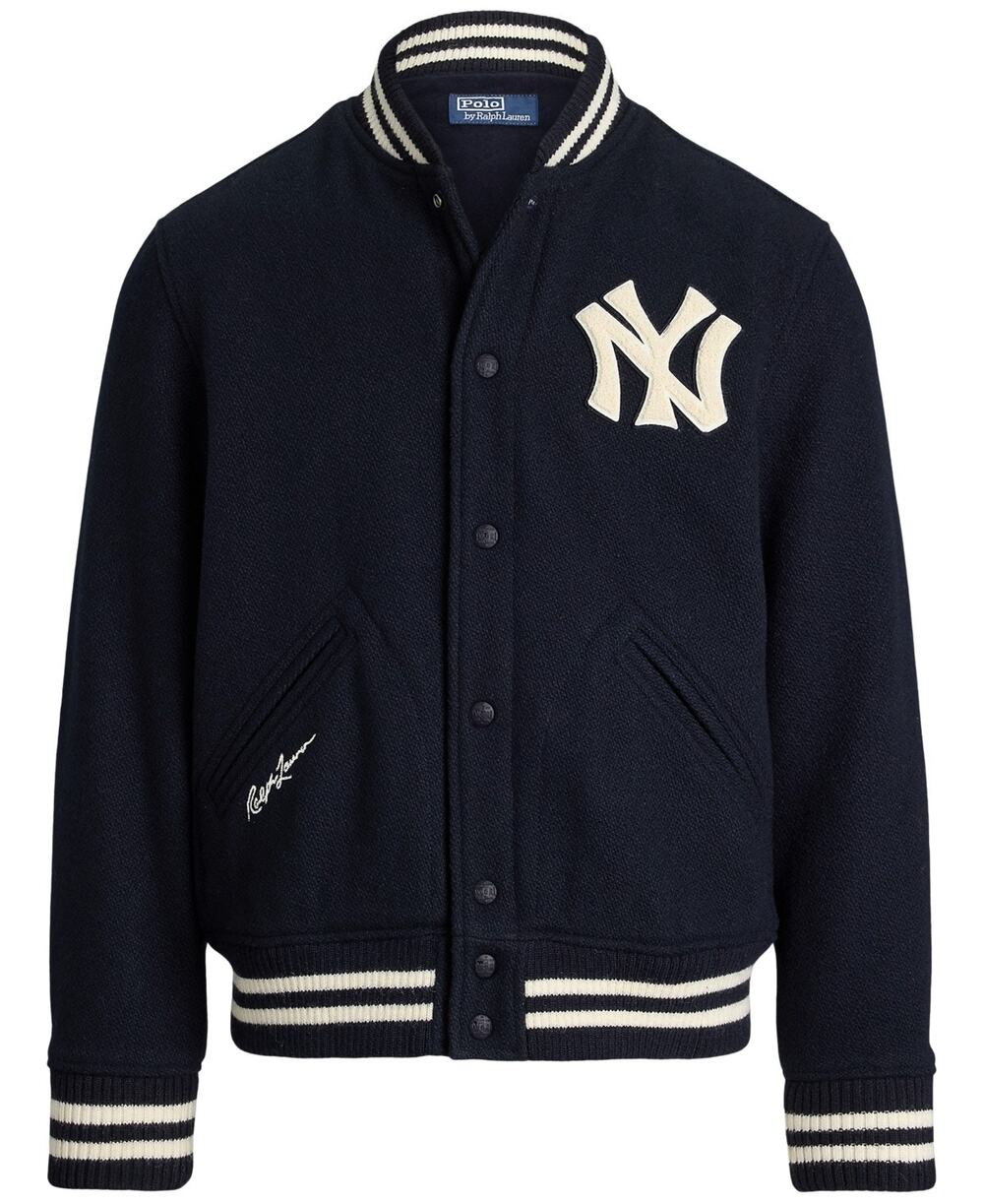 Polo Ralph Lauren New York Yankees Lined Full-Snap Bomber Jacket Navy Small